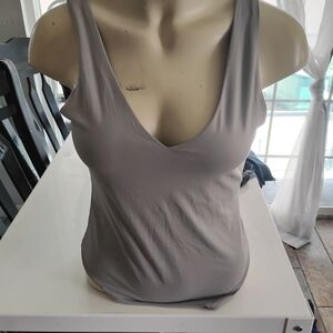 Forever 21 Gray V-Neck Bodysuit